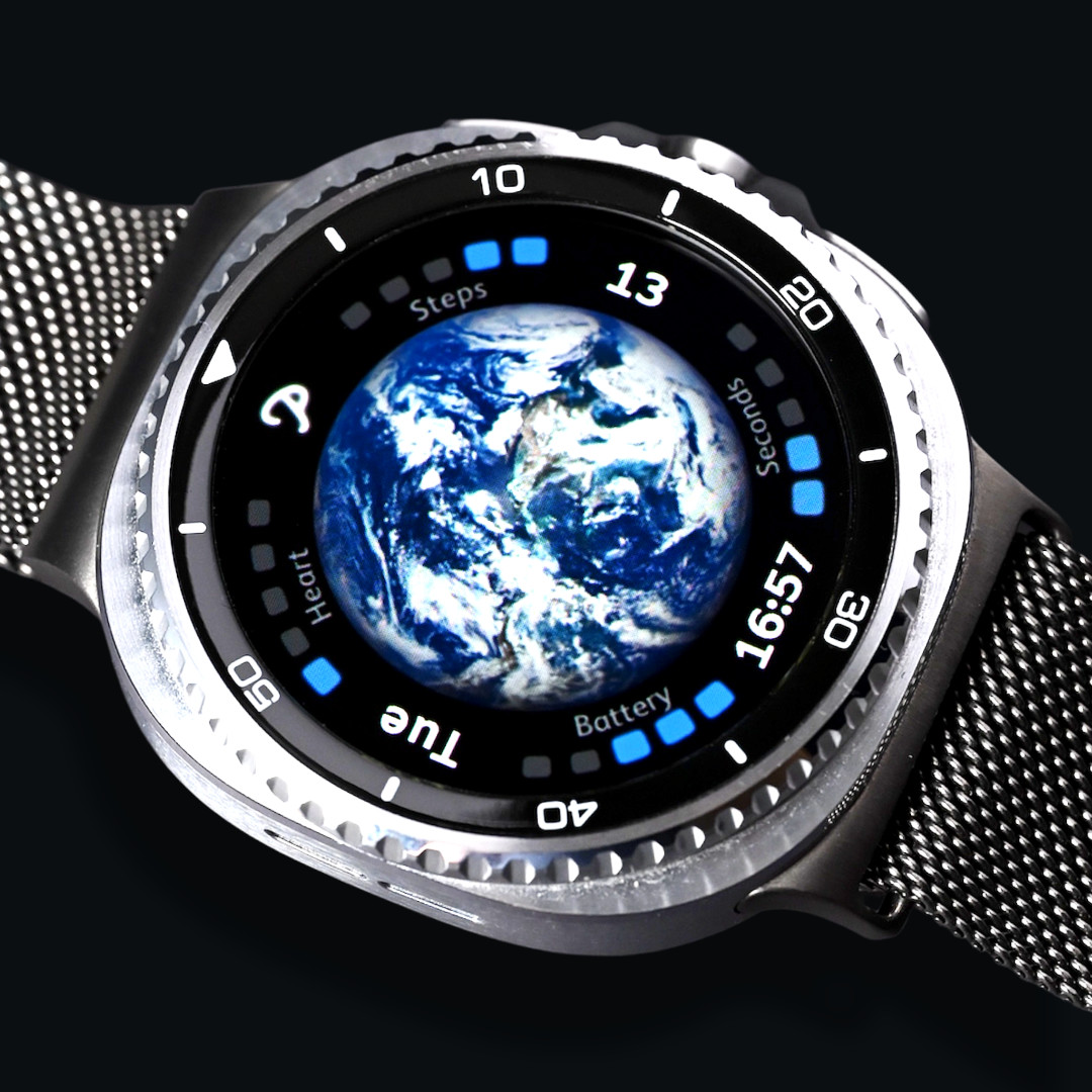 Earth Digital Watch Face